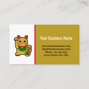 Carte De Visite Boutique du Chat Chanceux Doré