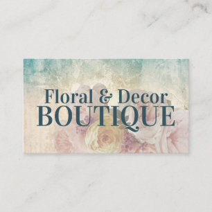 Carte De Visite Boutique fleurie & Décor fleuriste Roses Vintages