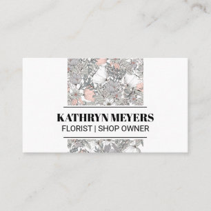 Carte De Visite Boutique Fleurs   Motif de fleurs botaniques