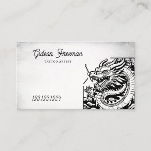 Carte De Visite Boutique gothique de tatouage de dragon chinois no