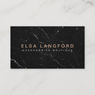 Carte De Visite Boutique Luxe Marbre Noir I, Mode, Bijoux