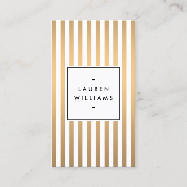 Carte De Visite Boutique Luxe Rose Gold Stripes, Mode, Beauté (Devant)