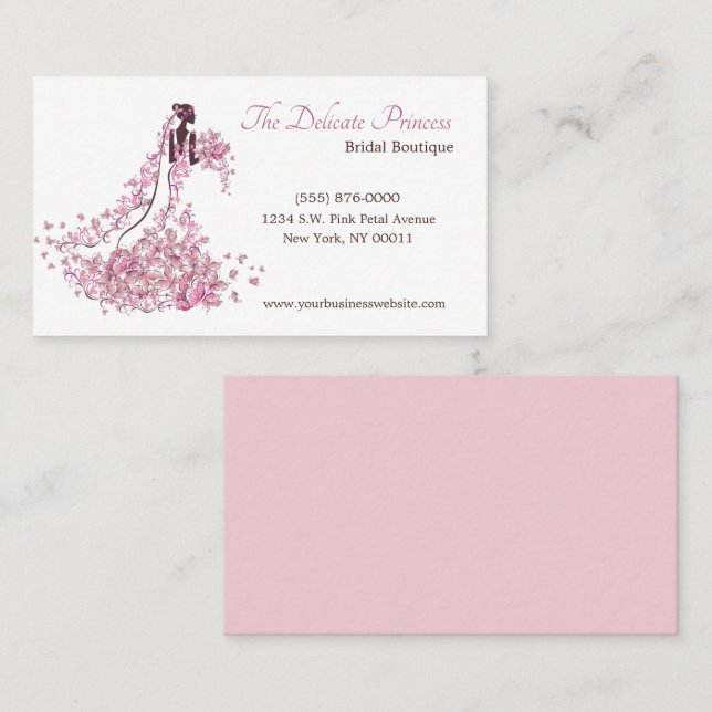 Carte De Visite Boutique Mariage rose (Devant / Derrière)