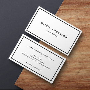 Carte De Visite Boutique minimaliste de luxe noir/ivoire 
