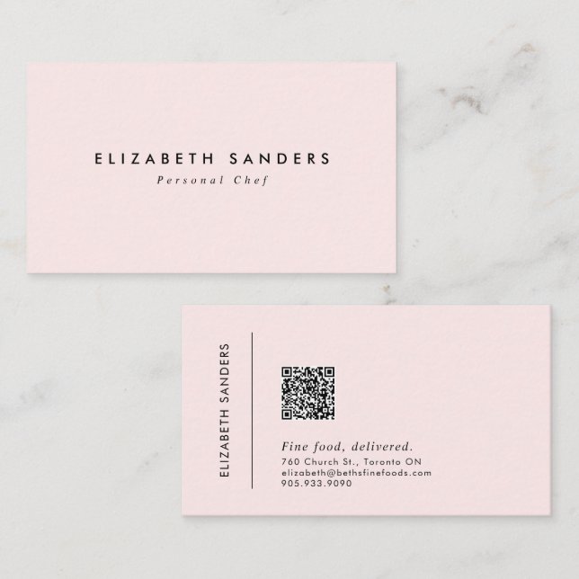 Carte De Visite Boutique minimaliste moderne QR CODE (Devant / Derrière)