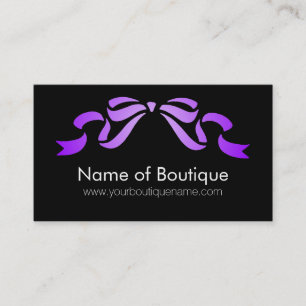 Carte De Visite Boutique moderne Purple et Black Girl Ruban