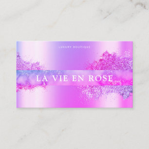Carte De Visite Boutique moderne violet rose élégant Parties scint