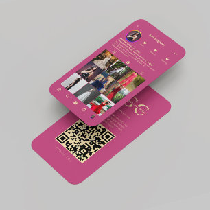 Carte De Visite Boutique nuptiale moderne Gowns Pink Gold Instagra