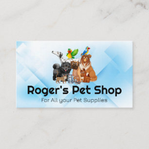 Carte De Visite Boutique pour animaux Chiens Chats Oiseaux