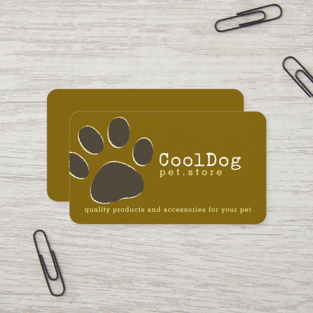 Carte De Visite Boutique pour animaux de compagnie professionnelle (Devant/Arrière en situation)