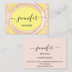 Carte De Visite Boutique professionnelle Magasin Beauté Rose Jaun
