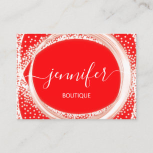 Carte De Visite Boutique professionnelle maquillage Beauté Rouge b