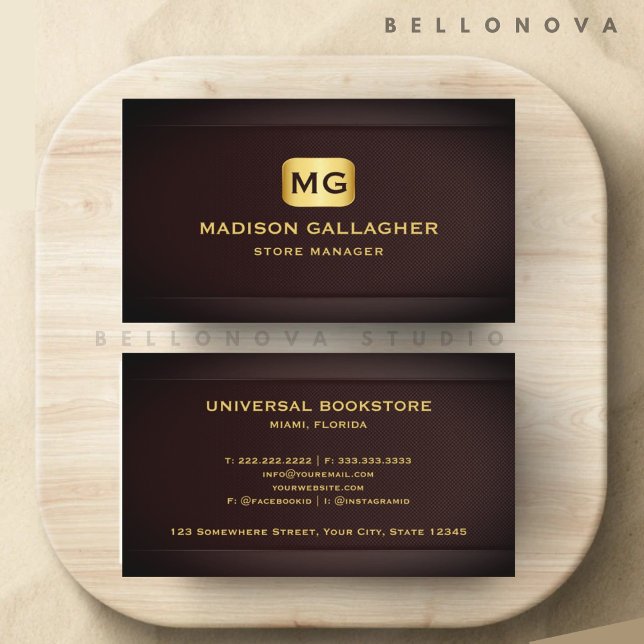 Carte De Visite Boutique professionnelle personnalisée Red Maroon  (Custom Red Maroon Gold Retail Shop Professional Business Card)