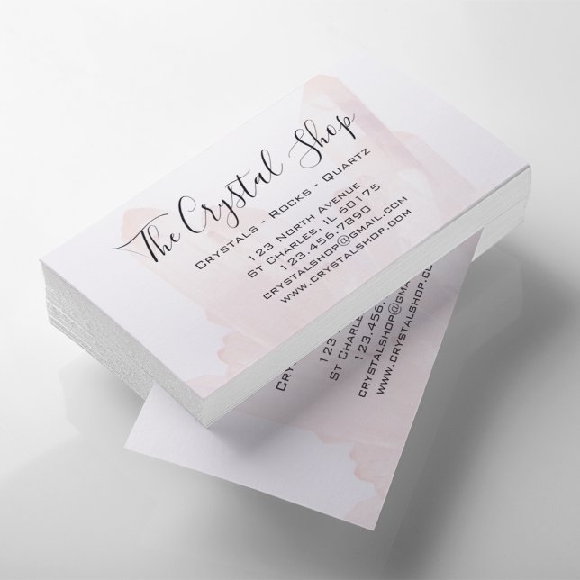 Carte De Visite Boutique Roche en Cristal Rose Clair (Créateur téléchargé)