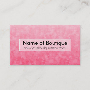 Carte De Visite Boutique rose moderne Bokeh chic doux de mode