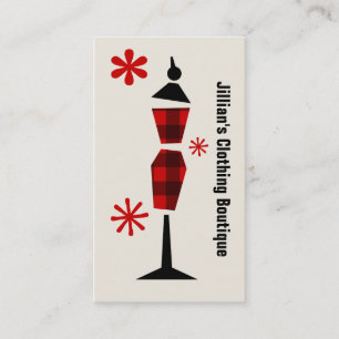Carte De Visite Boutique Vêtements - Plaid Rouge & Noir