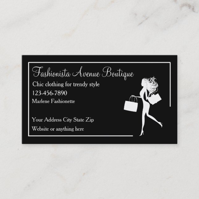 Carte De Visite Boutique Vêtements tendance (Devant)