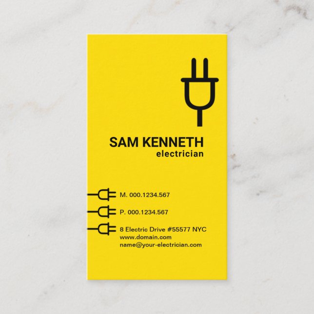 Carte De Visite Boutons d'extension du module d'alimentation jaune (Devant)