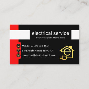Carte De Visite Boutons verticaux rouges symbole d'électricité