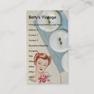 Carte De Visite Boutons Vintages, Vintage de Betty