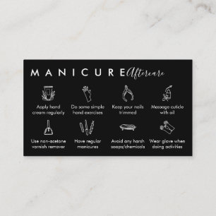 Carte De Visite Bouts de post-soins pour manucure Top noir