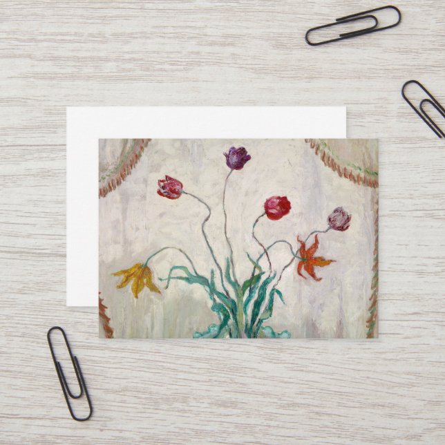 Carte De Visite Bowl of Tulips par Florine Stettheimer (Devant/Arrière en situation)