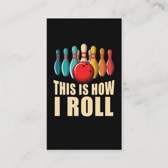 Carte De Visite Bowling Fun Strike Lover Retro (Devant)