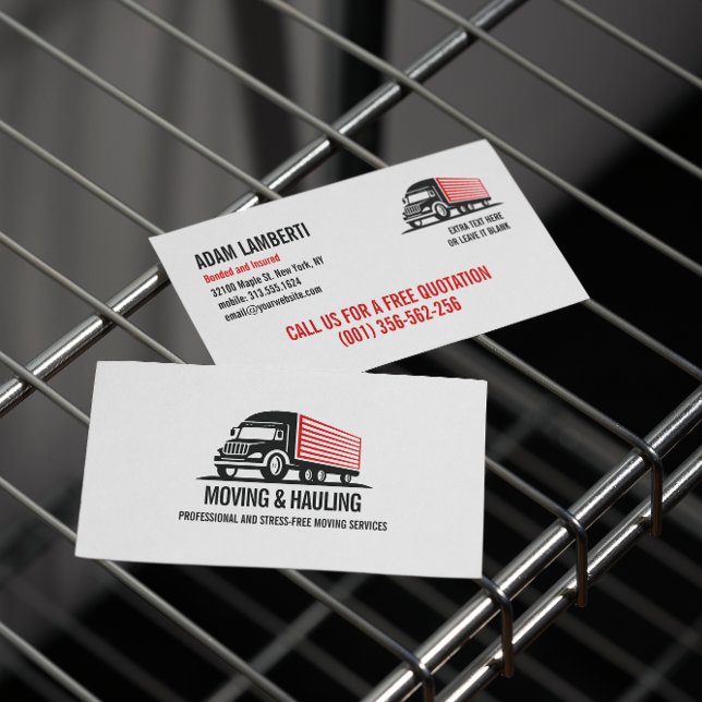 CARTE DE VISITE BOX TRUCK PROFESSIONNEL DE DÉPLACEMENT ET DE HAULI (Créateur téléchargé)