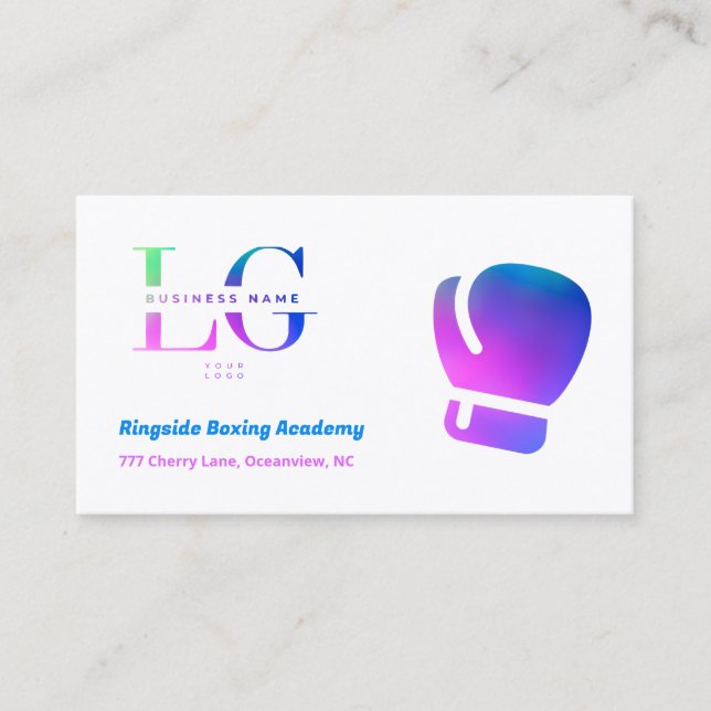 Carte De Visite Boxe LOGO QR personnalisé (Devant)