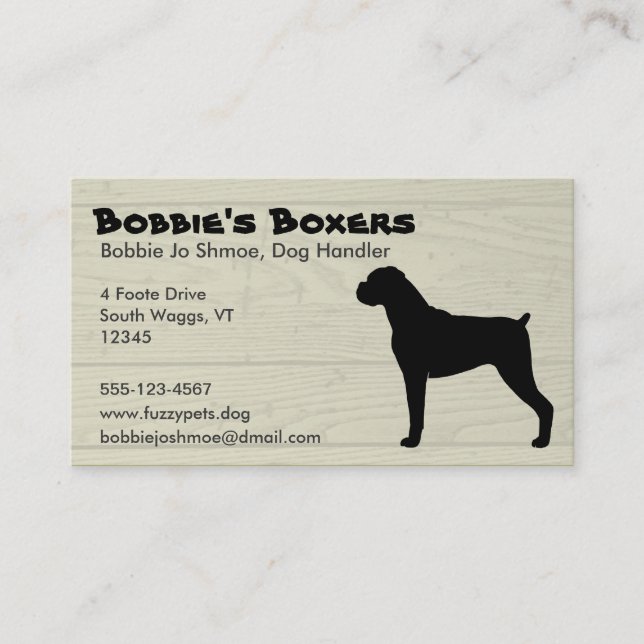 Carte De Visite Boxer (Devant)