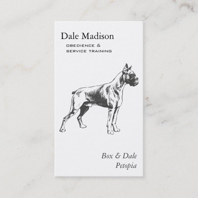 Carte De Visite Boxer Dog Business (Devant)