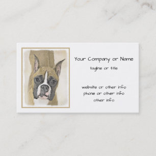 Carte De Visite Boxer Peinture - Cute Original Chien Art