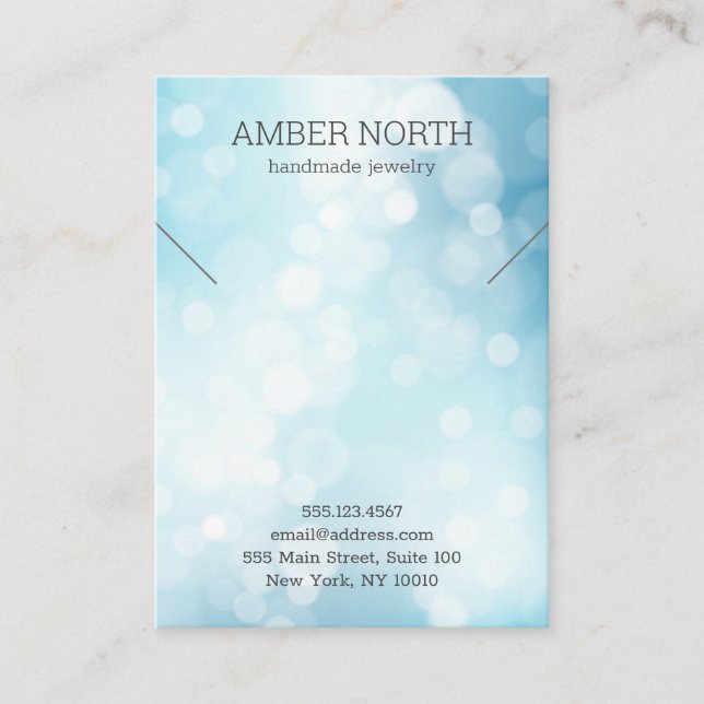 Carte De Visite Bracelet Bracelet Bokeh bleu brillant (Devant)