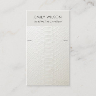 CARTE DE VISITE BRACELET EN CUIR BLANC TEXTURE EN COULEUR