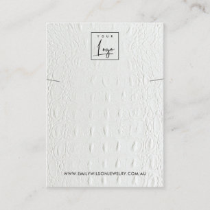 CARTE DE VISITE BRACELET EN CUIR BLANC TEXTURE EN COULEUR