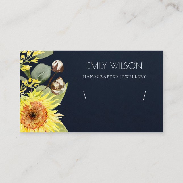 CARTE DE VISITE BRACELET FLORAL DE MARINE SUNFLOWER AFFICHER LOGO (Devant)