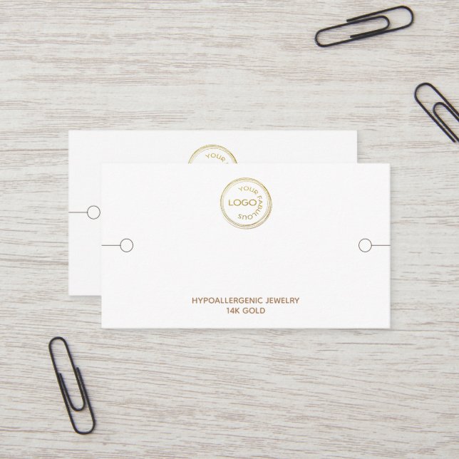 Carte De Visite Bracelet simple Afficher votre logo en blanc (Devant/Arrière en situation)