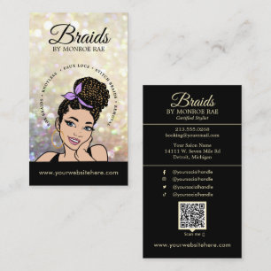 Carte De Visite Braider/Braids/Braids/Braiding/Salon - Code/Logo Q