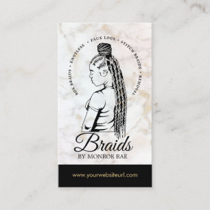 Carte De Visite Braider cheveux Braider Salon Braid Styliste Marbr