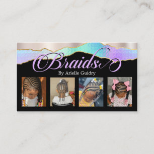 Carte De Visite Braiding cheveux Stylist Ajouter Photos Holographi