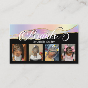 Carte De Visite Braids Hair Braile Styliste Salon Rainbow Photo