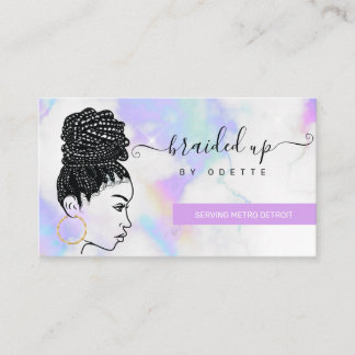 Carte De Visite Braiement de cheveux Braider Stylist Pastel Clouds