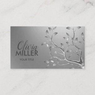 Carte De Visite Branche Arbre argenté