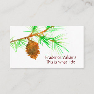 Carte De Visite Branche de l'aquarelle de l'arbre du pin