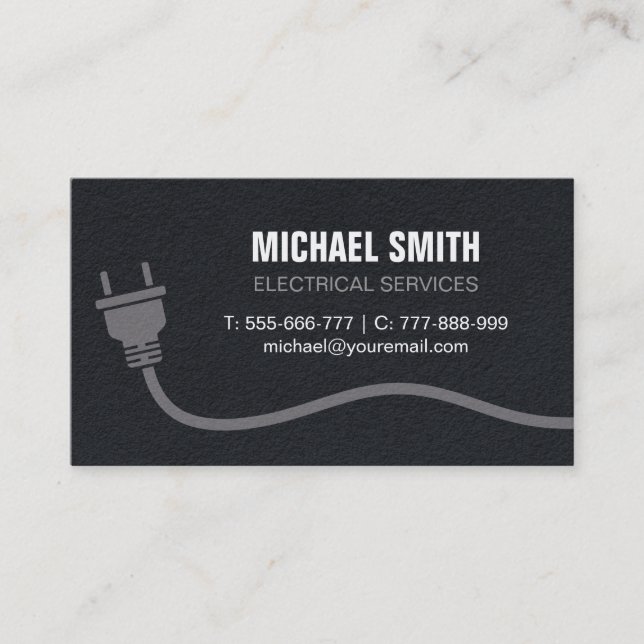 Carte De Visite Branche et fil Électricien Texture électrique (Devant)