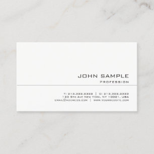 Carte De Visite Branché Propre Professionnel Créatif Élégant Blanc