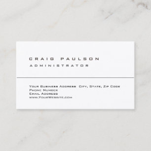 Carte De Visite Branché Propre Simple Design Simple