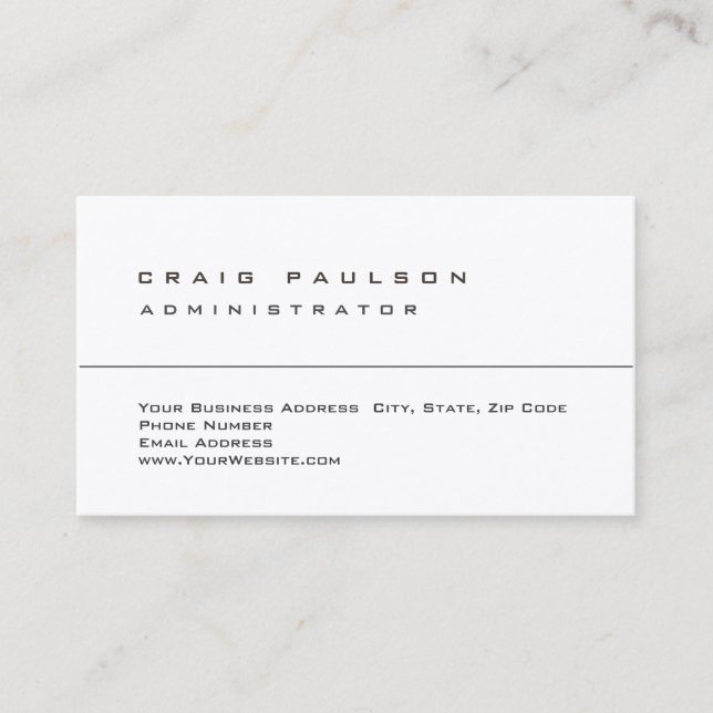 Carte De Visite Branché Propre Simple Design Simple (Devant)