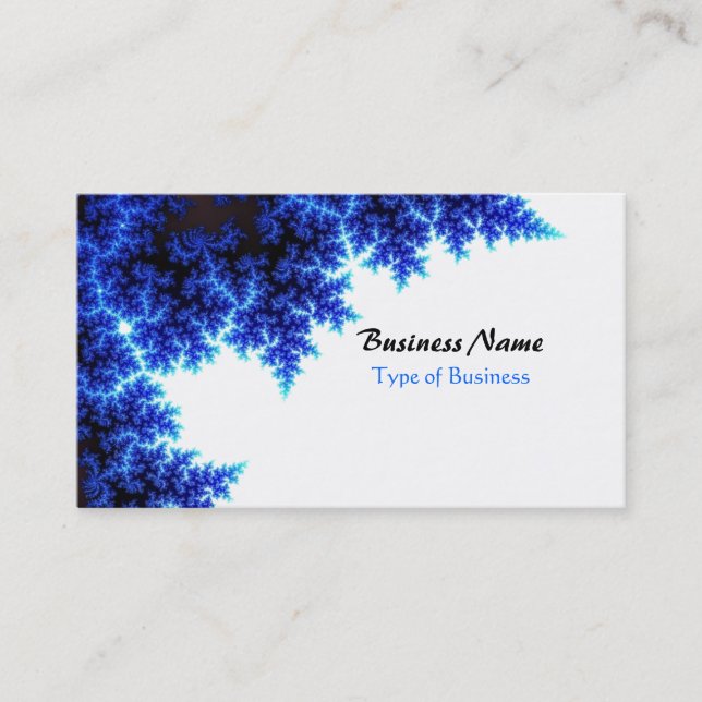 Carte De Visite Branches Classy Bleues et Blancs (Devant)