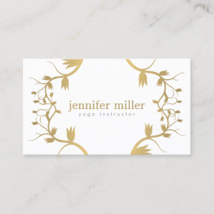 Carte De Visite BRANCHES FLORALES en OR